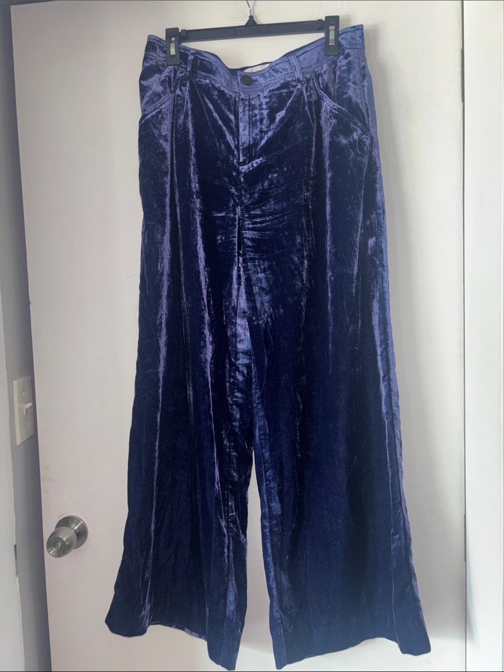 Anthropologie Blue Velvet Trousers
